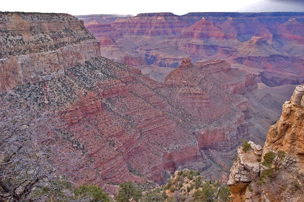 The Grand Canyon is a range of purples in this shot at
dusk.