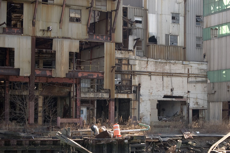An old factory, in disrepair.