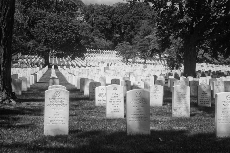 Rows of military tombstones
