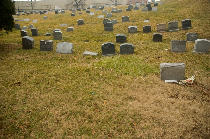An unordered group of tombstones
